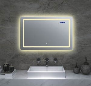 dvojité teplé svetlo LED zrkadlová kúpeľňa