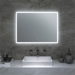 Top Suppliers China Hotel Home Rectangle LED Lighted Bathroom Wall Mounted Vanity Mirror with Defogger and Dimmable Touch Switch Makeup Mirror