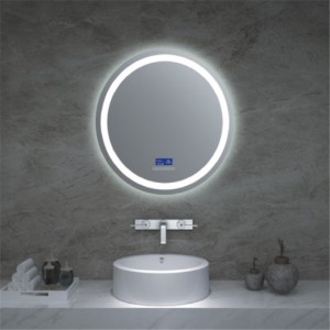 Factory China Glass Vanity Furniture LED Bathroom Wall Mirror Round smart anti-fog mirror