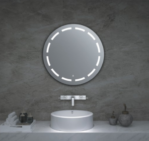 desain unik cermin kamar mandi LED bulat cermin hotel