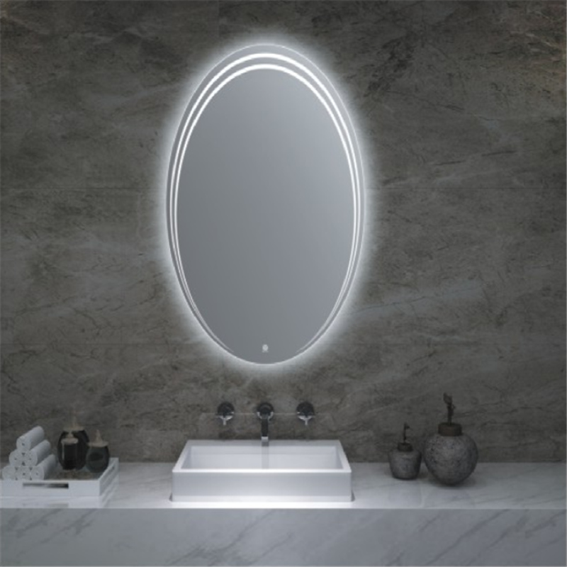 Wholesale China Poly Foam Packing LED Bathroom Mirror Oval Vanity Mirror