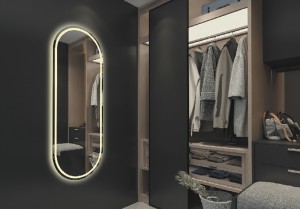 Hiina mööbel Kodukaunistused Riietus LED-peegel Magamistoa Seinakinnitus Suur Seinapeegel LED-valgusega täispika peegli puuteandur/käsipühkimine