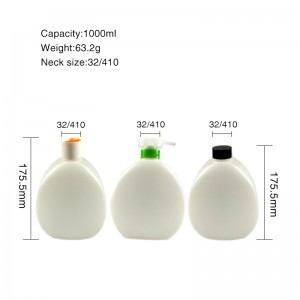 Производство бутылок для жидкости белого цвета из HDPE емкостью 1000 мл.