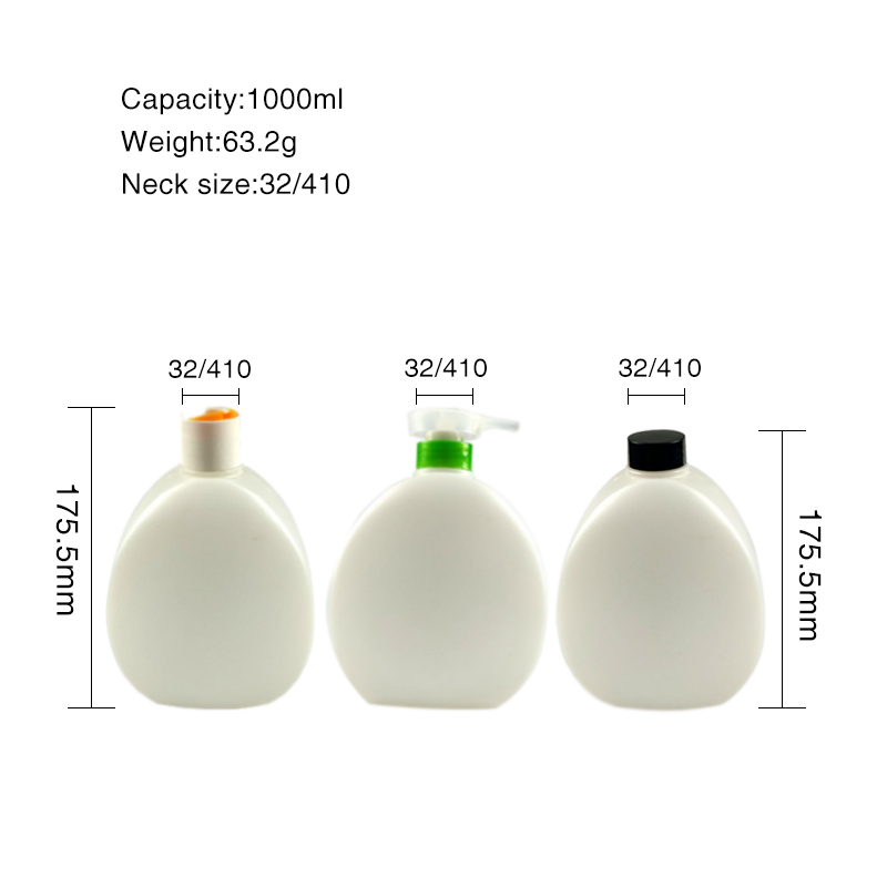 تصنيع زجاجة سوائل بيضاء اللون HDPE سعة 1000 مل