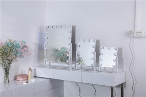 Китайско огледало за грим с LED светеща суета със светлини Кръгло LED осветено козметично огледало