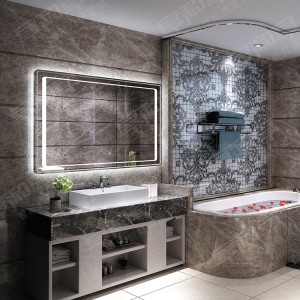 OEM/ODM Factory China Aluminum Alloy Metal Frame Bathroom LED Smart Defogged High-End Five-Star Hotel Mirror