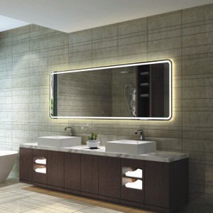 OEM/ODM výrobce Čína 5mm stříbrný dresink LED Koupelna Závěs na stěnu Dekorativní make-up Boční koupelnový nábytek Skleněné zrcadlo