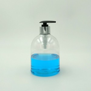 500ml PET bottle Boston Round Hand Sanitizer Shampoo Bottle Clear Plastic Container
