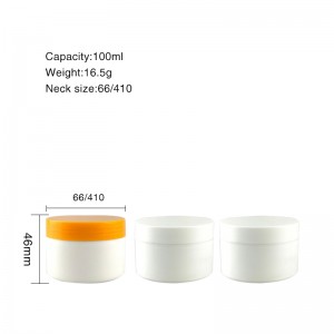 100ml Round Plastic Cosmetic Face Cream Jar
