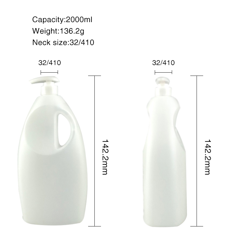 350ml 1000ml 2000ml plast dusjgel væske pumpeflaske